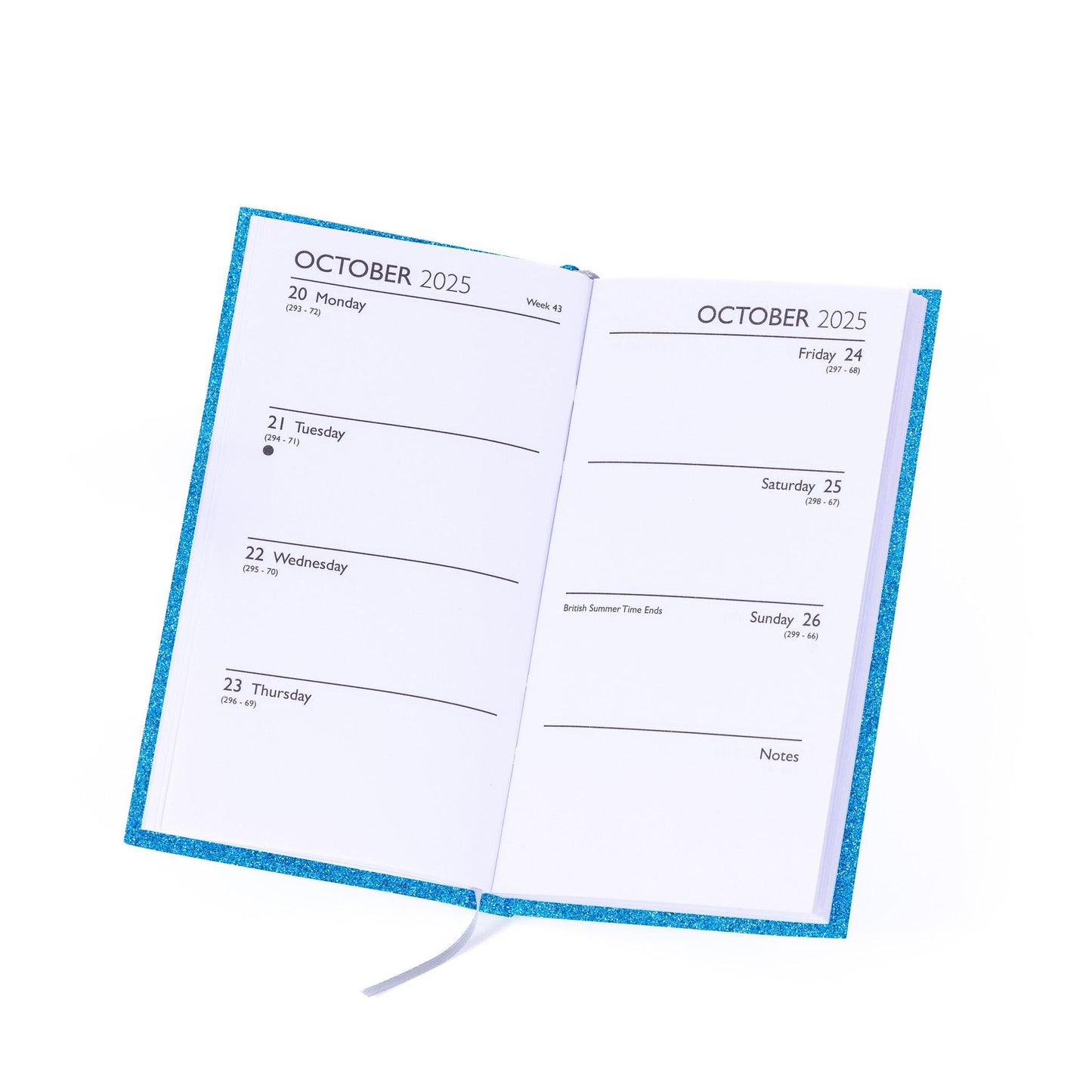 2026 Diary Slim Glitter Week to View Diaries Full Year Journal Planner Blue