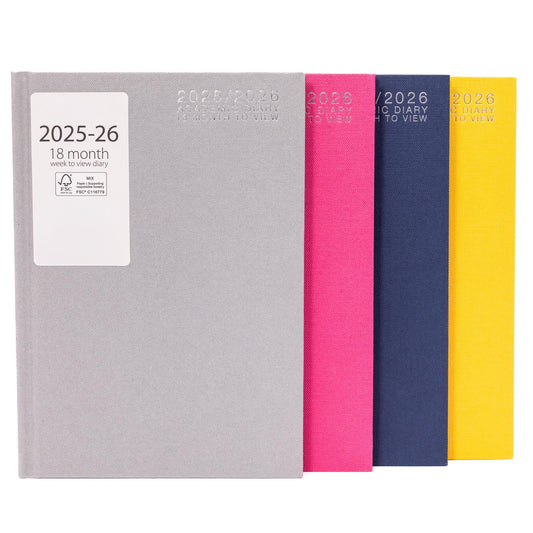 2025-2026 Academic A5 Week to view Diary School Office Year Hardback 18 Month