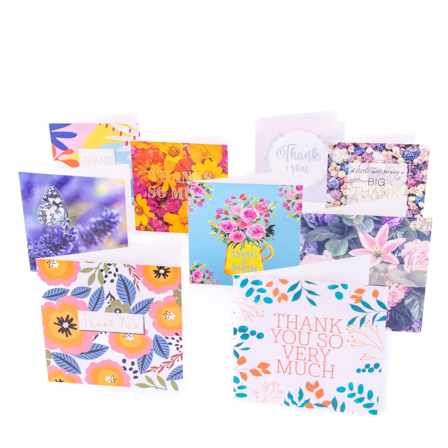 Thank You Cards: 16 Mixed Design Card Set