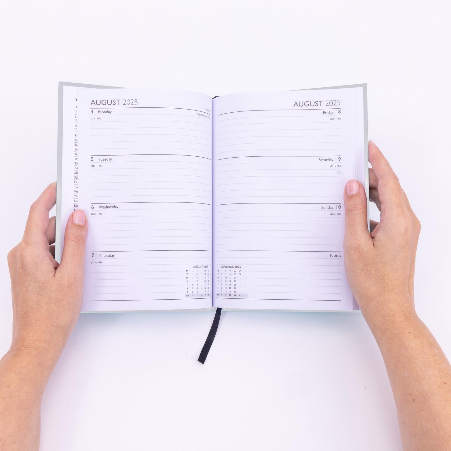 2025-2026 Academic A5 Week to view Diary School Office Year Hardback Grey