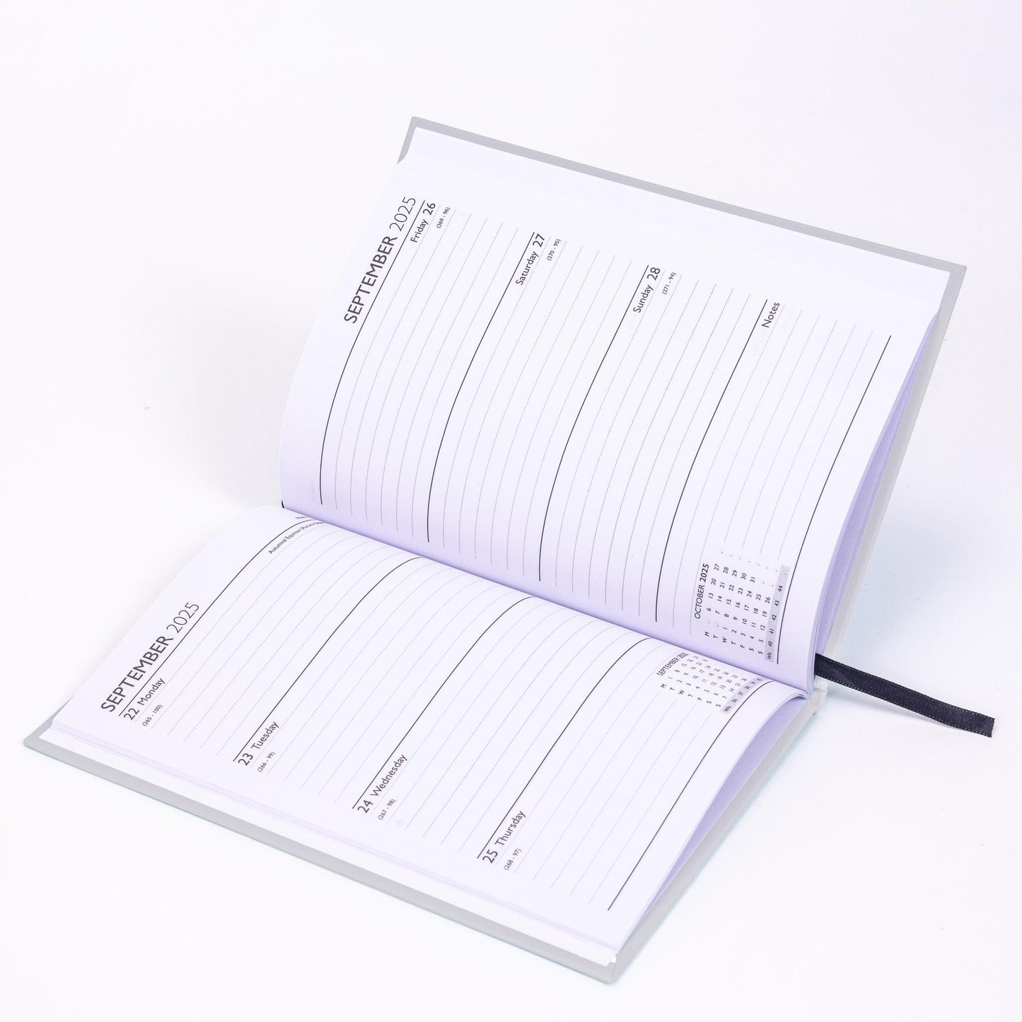 2025-2026 Academic A5 Week to view Diary School Office Year Hardback Grey