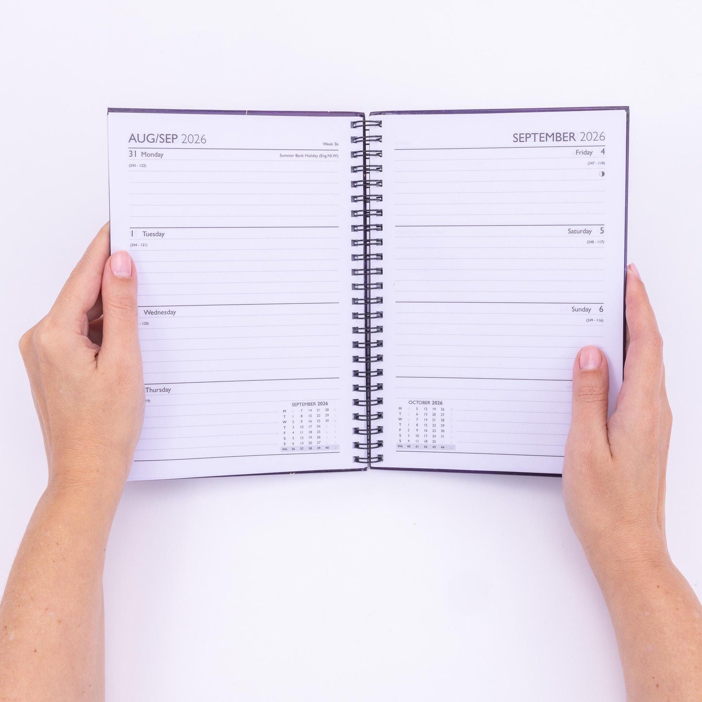 2026 A5 Week To View Diary Full Year Planner Desk Organiser Spiral Hardback Book
