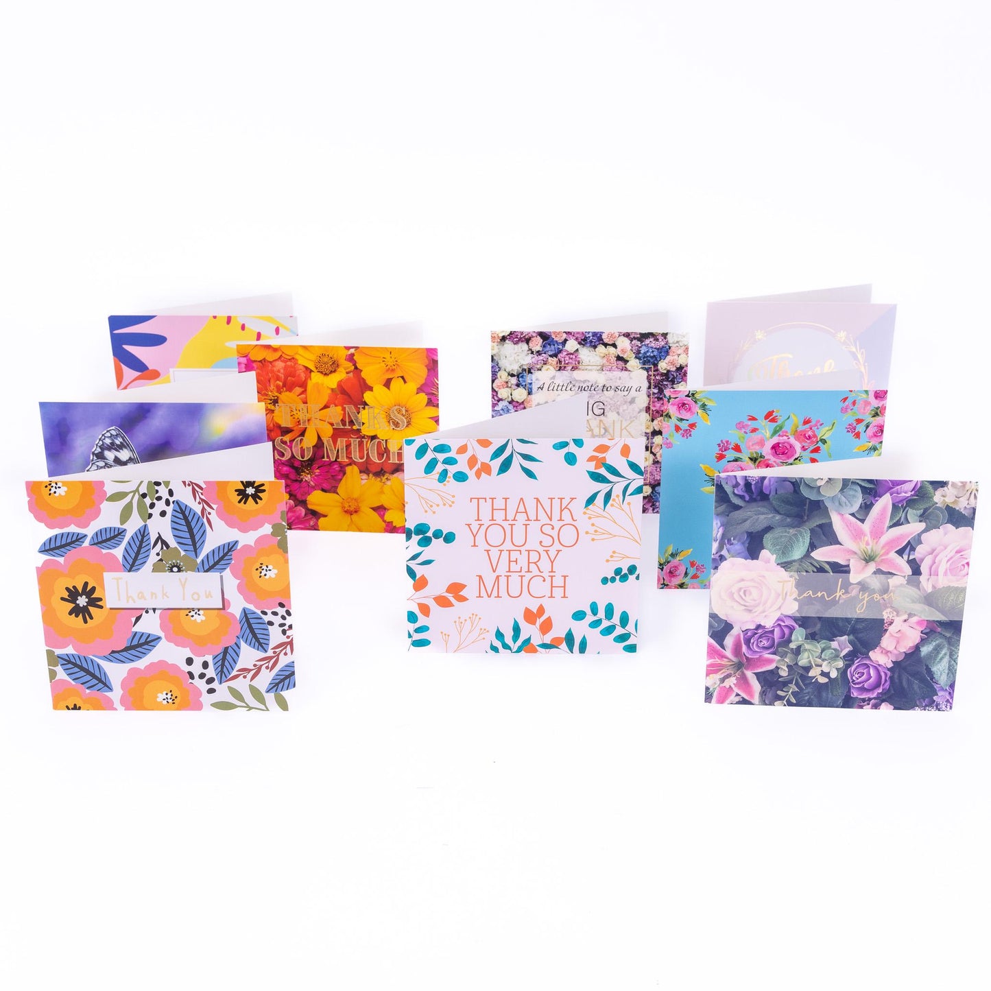 Thank You Cards: 16 Mixed Design Card Set