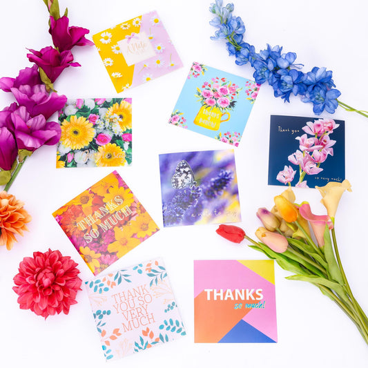 Thank You Cards: 16 Mixed Design Card Set