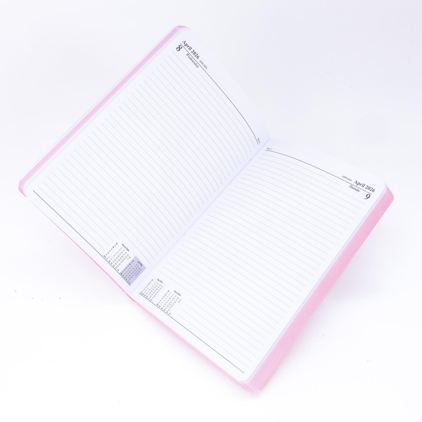 2026 A5 Daily Planner: Soft Pink Cover, Printed Edges