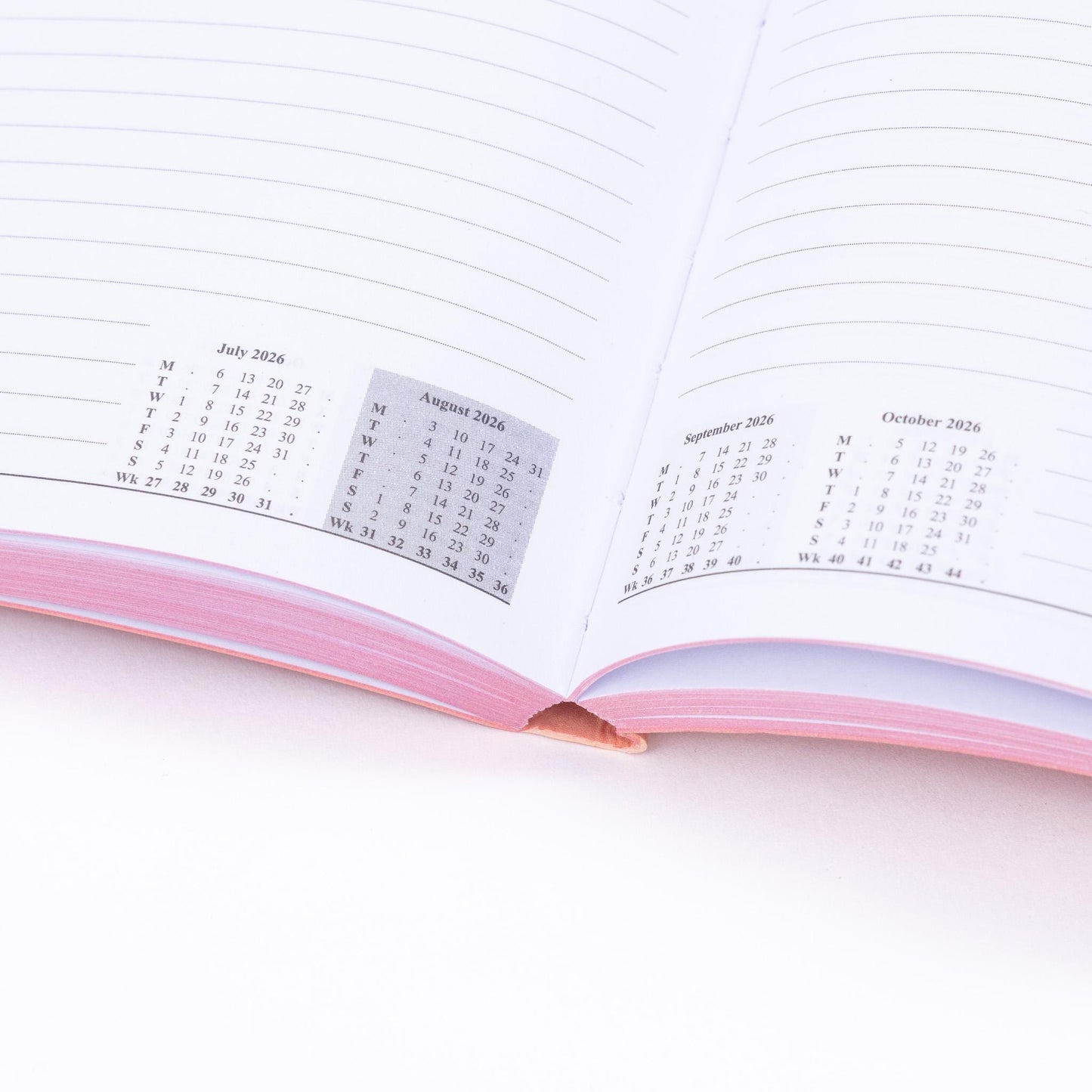 2026 A5 Daily Planner: Soft Pink Cover, Printed Edges