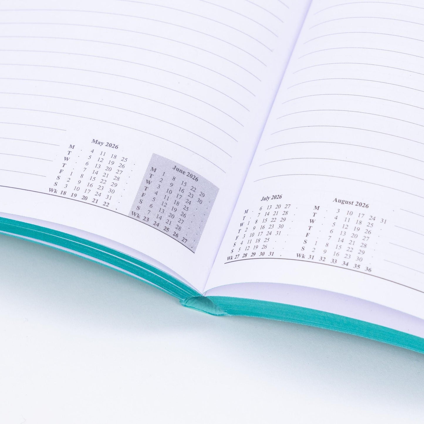 2026 A5 Daily Planner: Teal Softcover Diary with Printed Edges