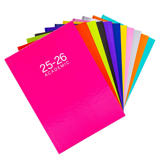 2025-2026 Academic A5 Week to view Diary School Office Year Hardback Cerise