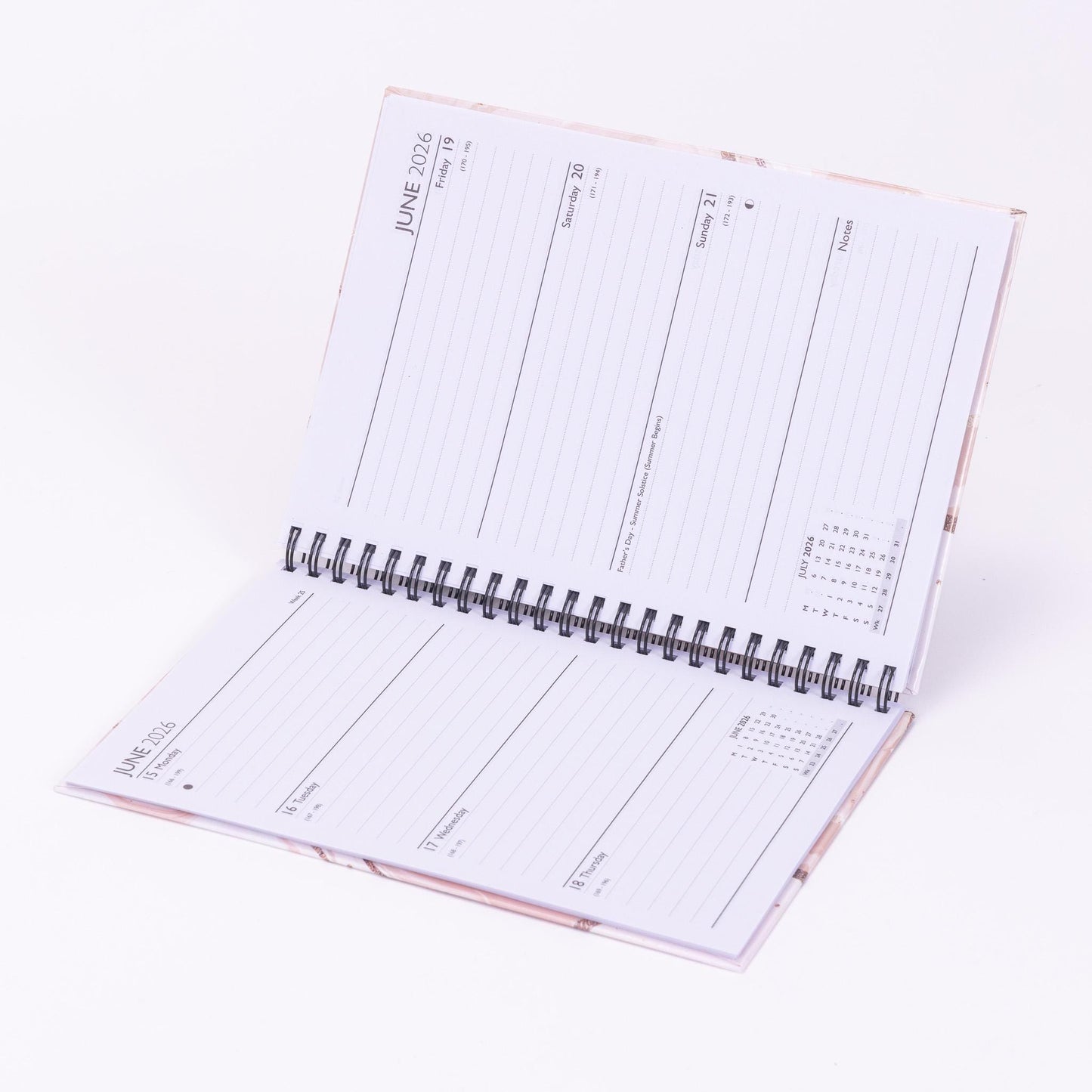 2026 A5 Week To View Diary Full Year Planner Desk Organiser Spiral Hardback Book