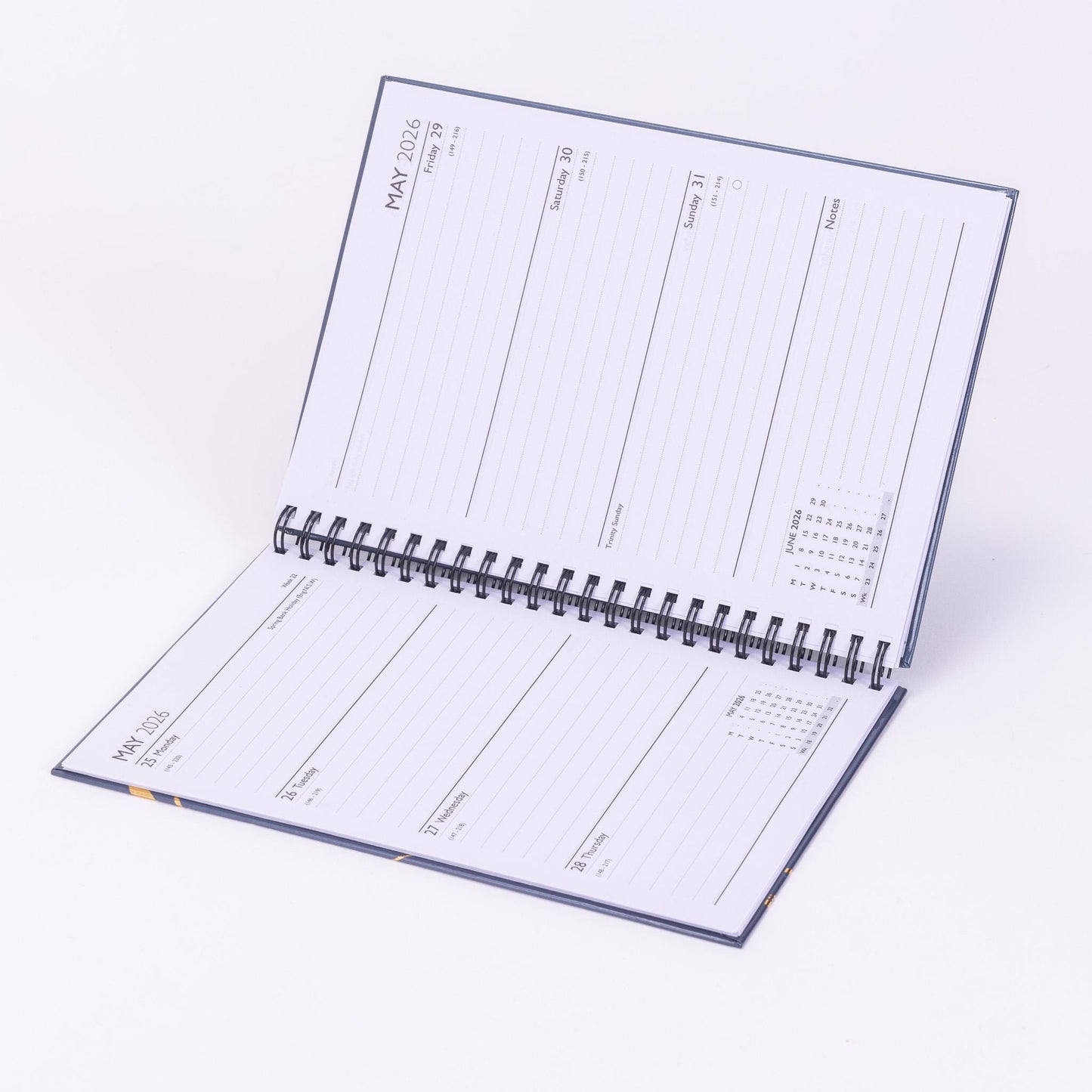 2026 A5 Week To View Diary Full Year Planner Desk Organiser Spiral Hardback Book