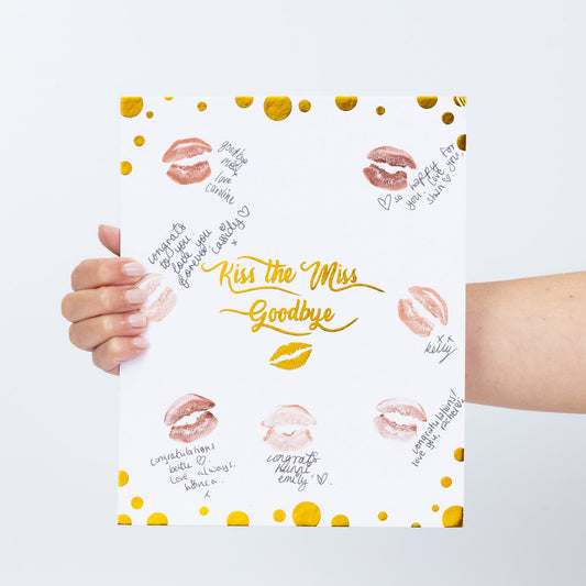 Kiss The Miss Goodbye Gold Hen Party Game Accessories Foil Do Gift Keepsake