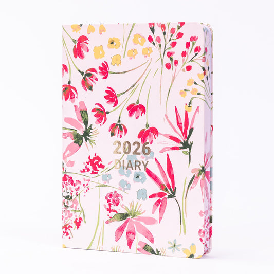 2026 Diary A5 Day to Page Full Year Planner Desk Hardback Luxury Printed Edges