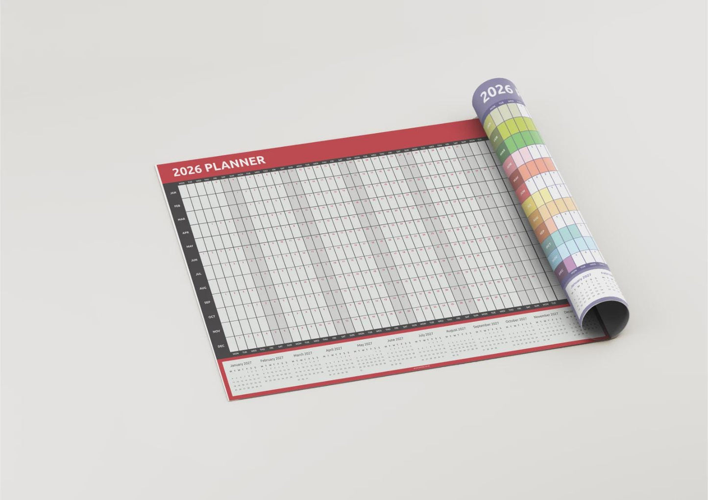 Giant A0 Rainbow Wall Planner 2026: Home Office Calendar