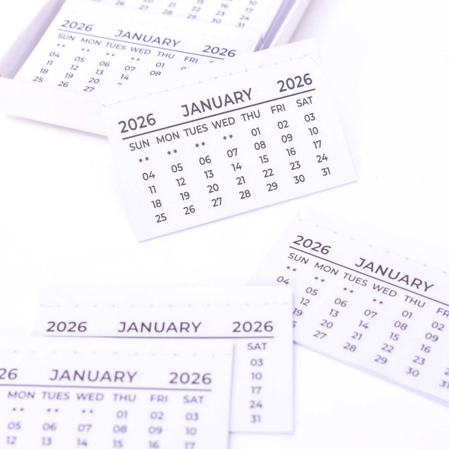 2026 Calendar Tabs Insert White Mini Calendar Tear Off Pads Month To View