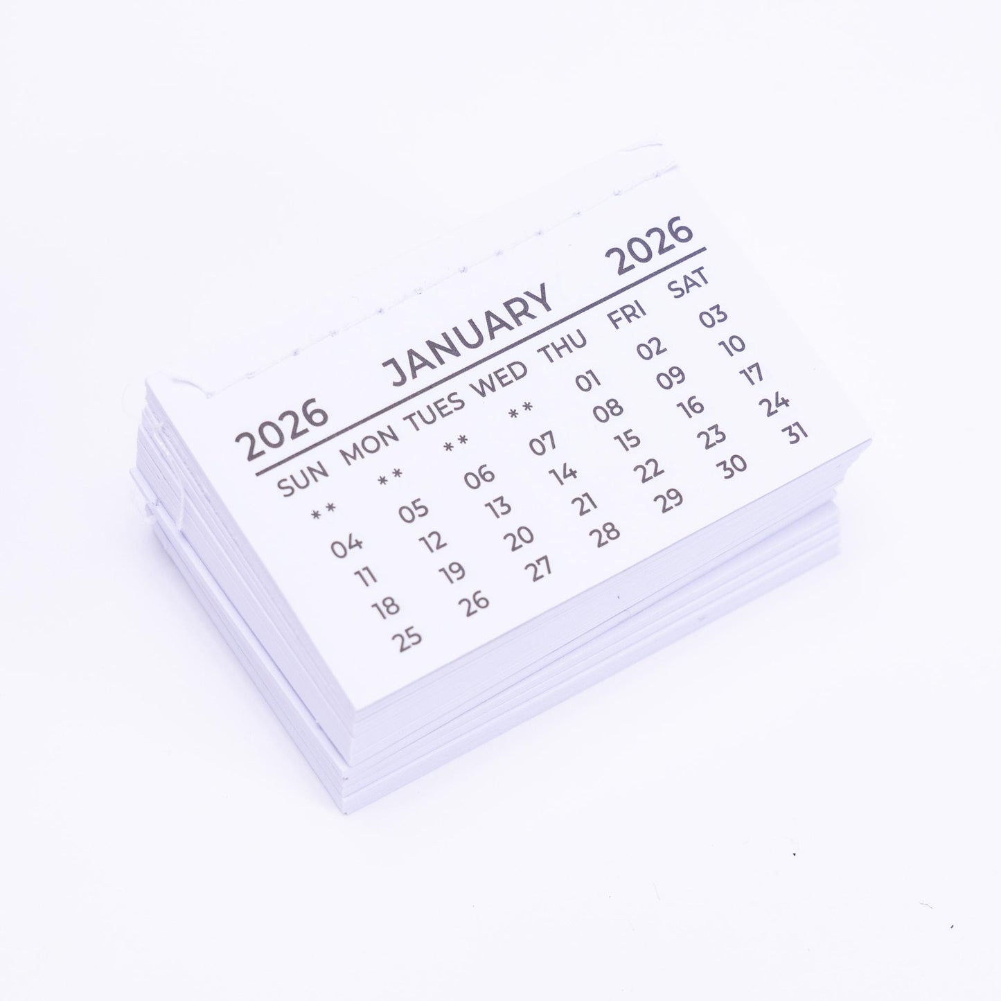 2025 Mini Calendar Tabs: Tear-Off Month View (75mm x 46mm)