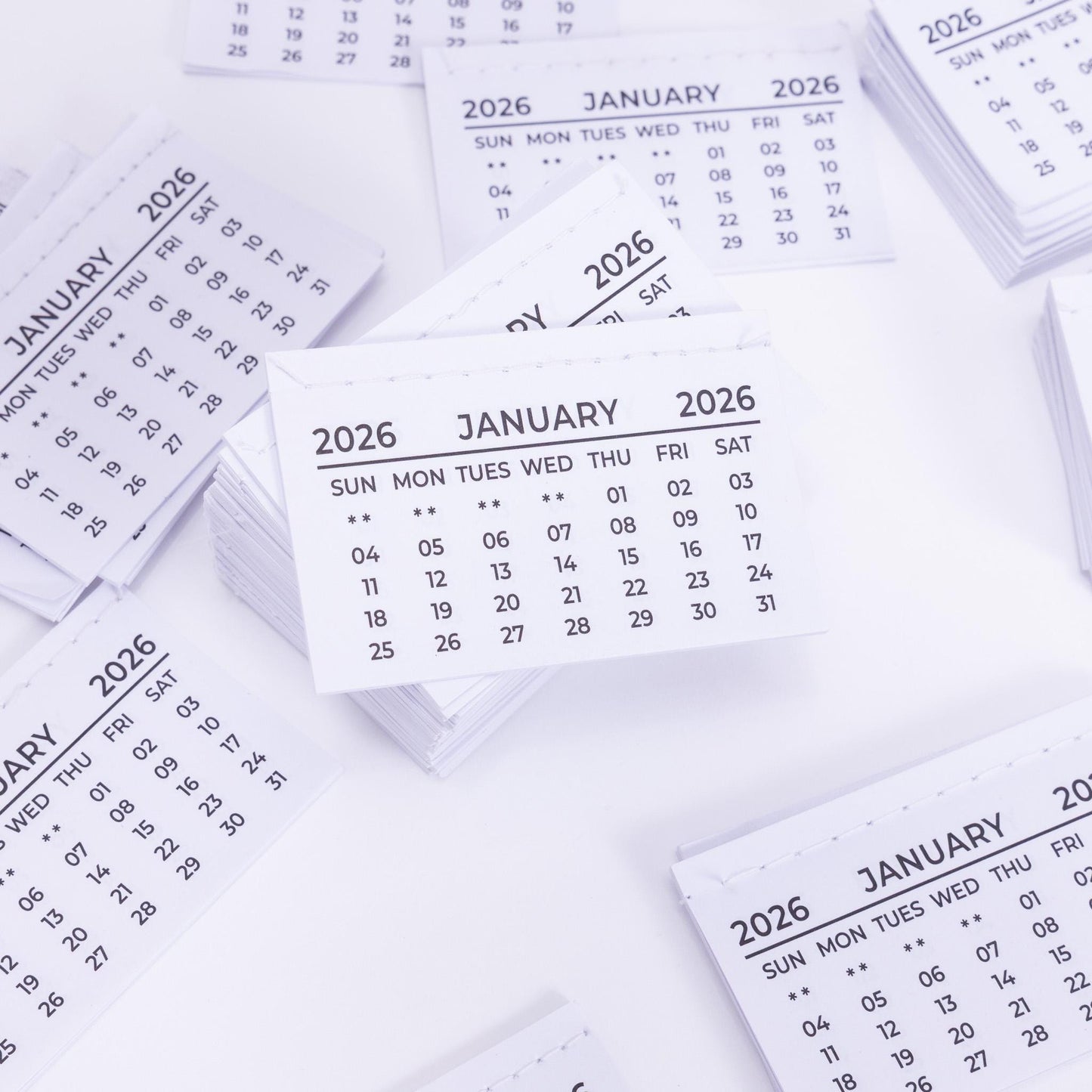 2025 Mini Calendar Tabs: Tear-Off Month View (75mm x 46mm)