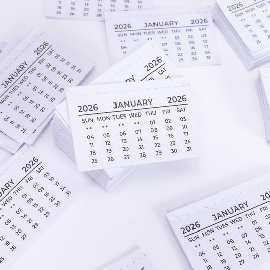 2025 Mini Calendar Tabs: Tear-Off Month View (75mm x 46mm)
