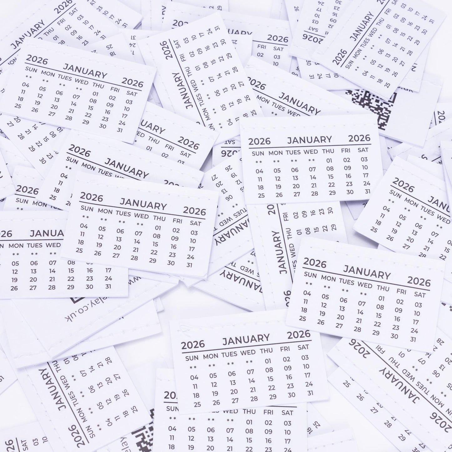 2025 Mini Calendar Tabs: Tear-Off Month View (75mm x 46mm)