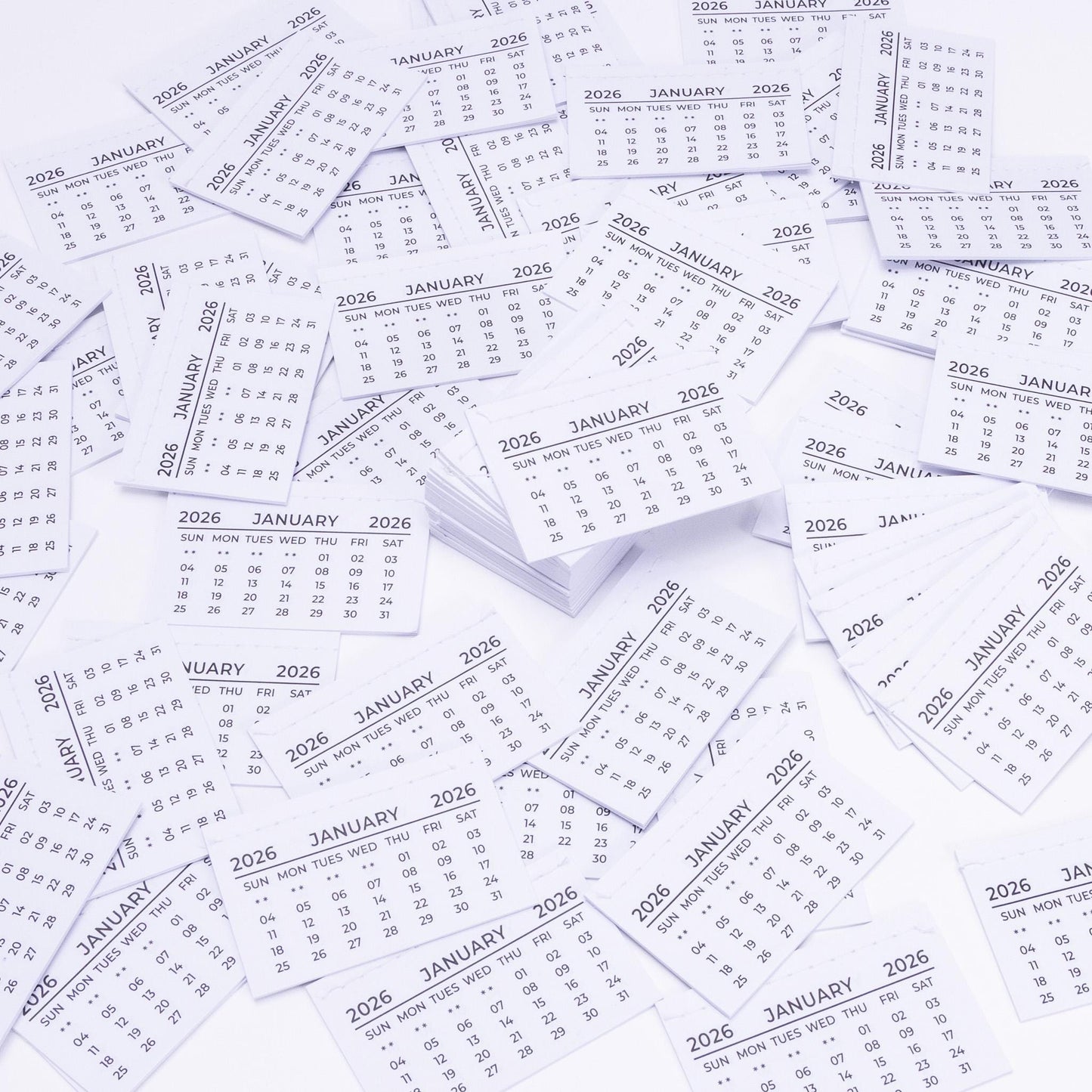 2025 Mini Calendar Tabs: Tear-Off Month View (75mm x 46mm)