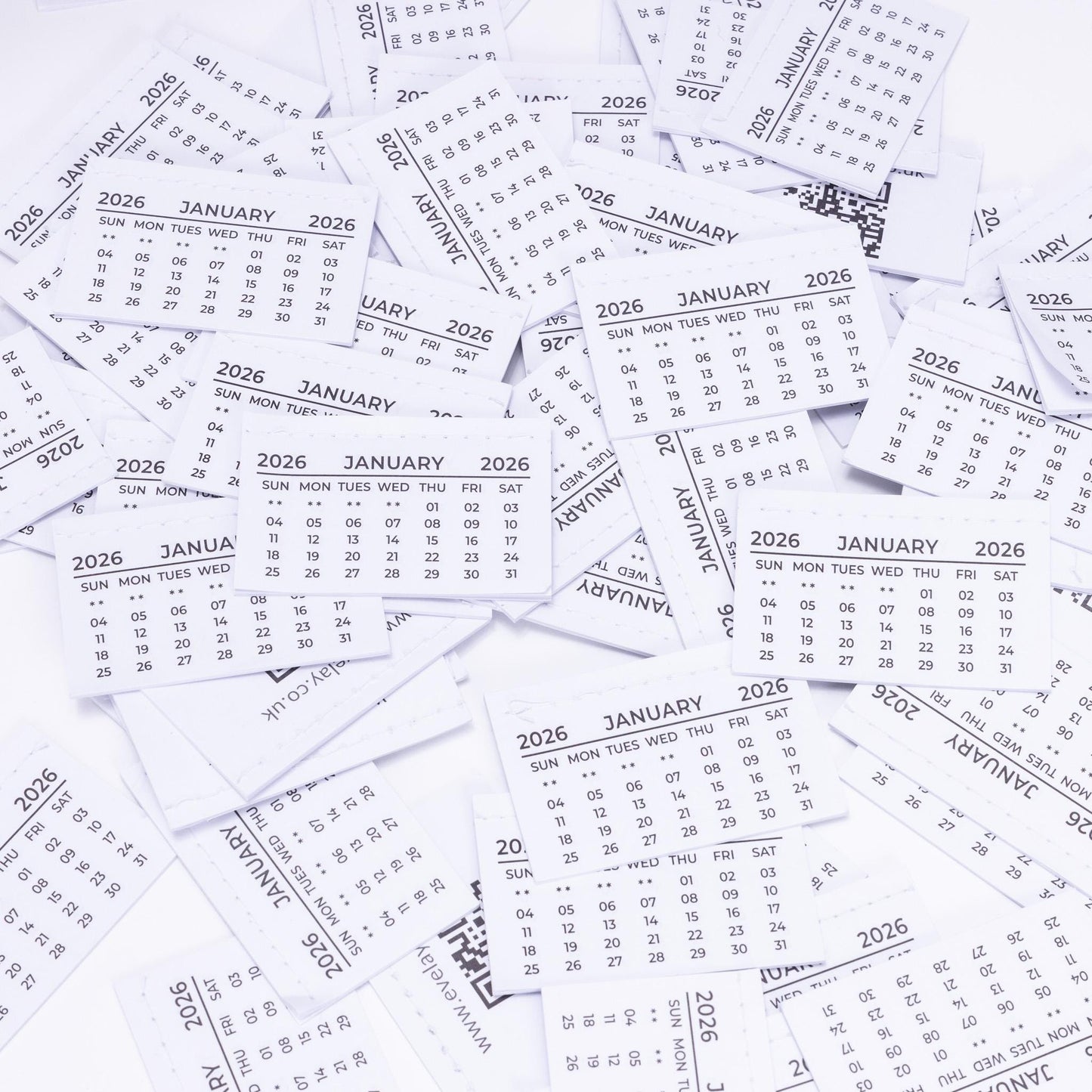 2025 Mini Calendar Tabs: Tear-Off Month View (75mm x 46mm)