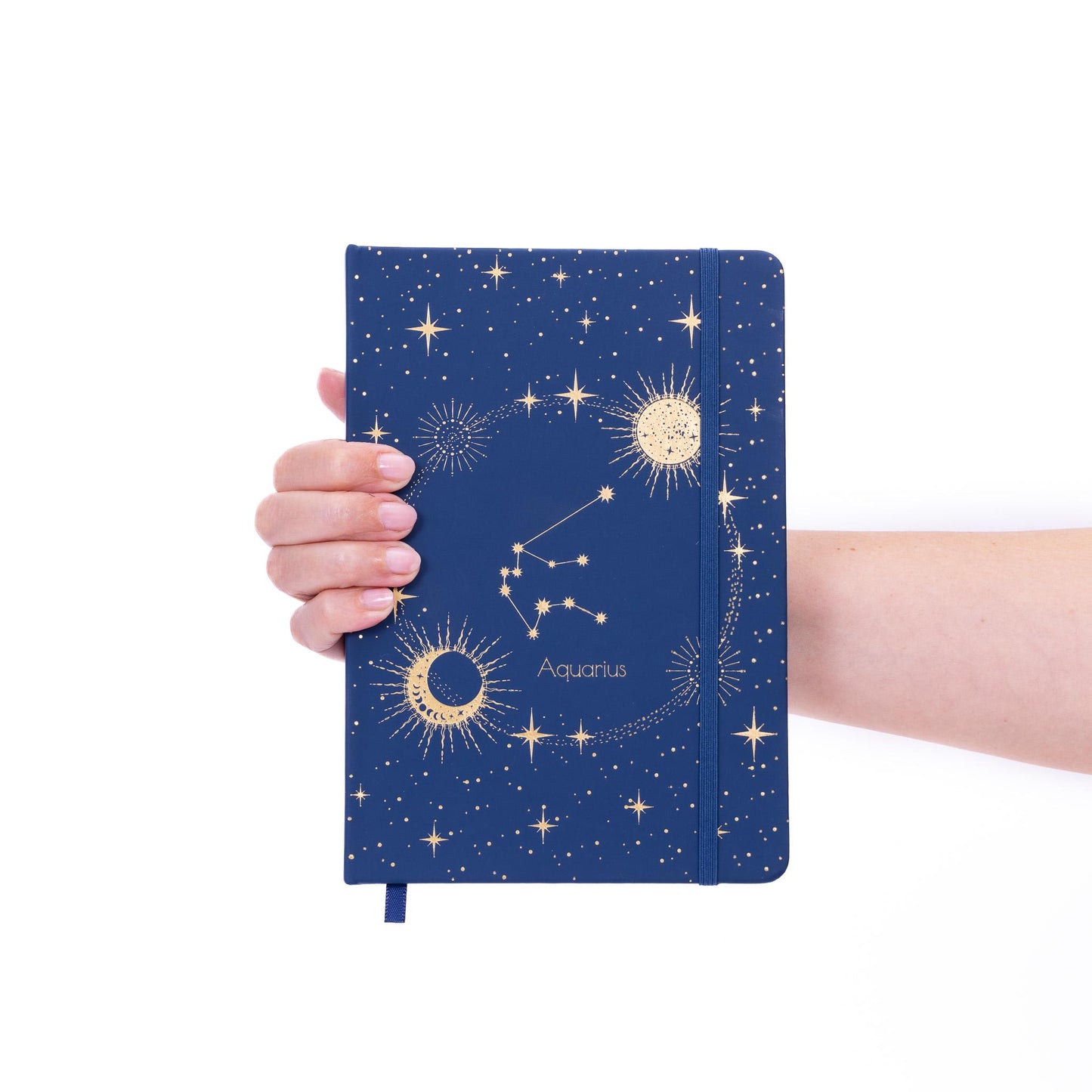 Zodiac Notebook: A5 Lined Journal with Gold Foil Cover