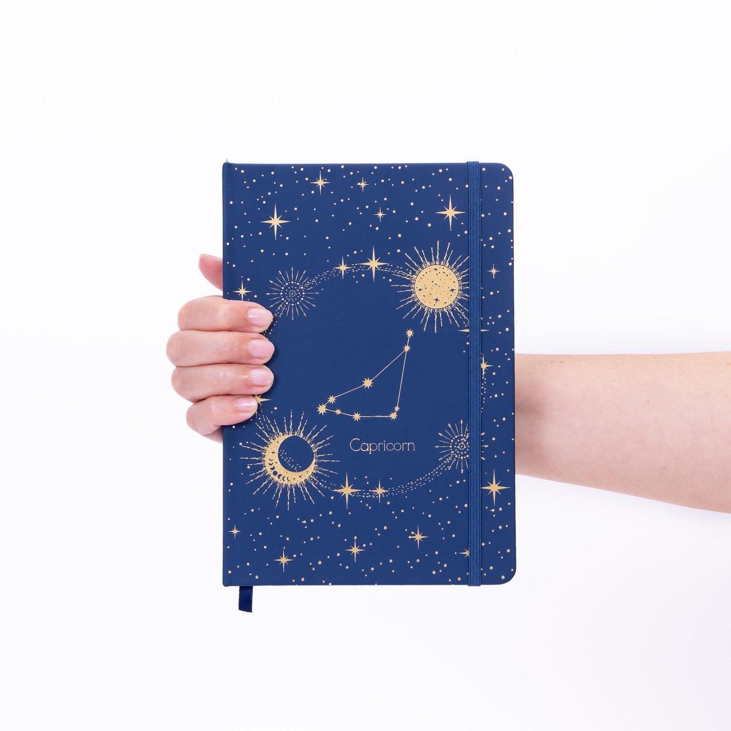 Capricorn Zodiac Notebook: A5 Lined Journal with Gold Foil