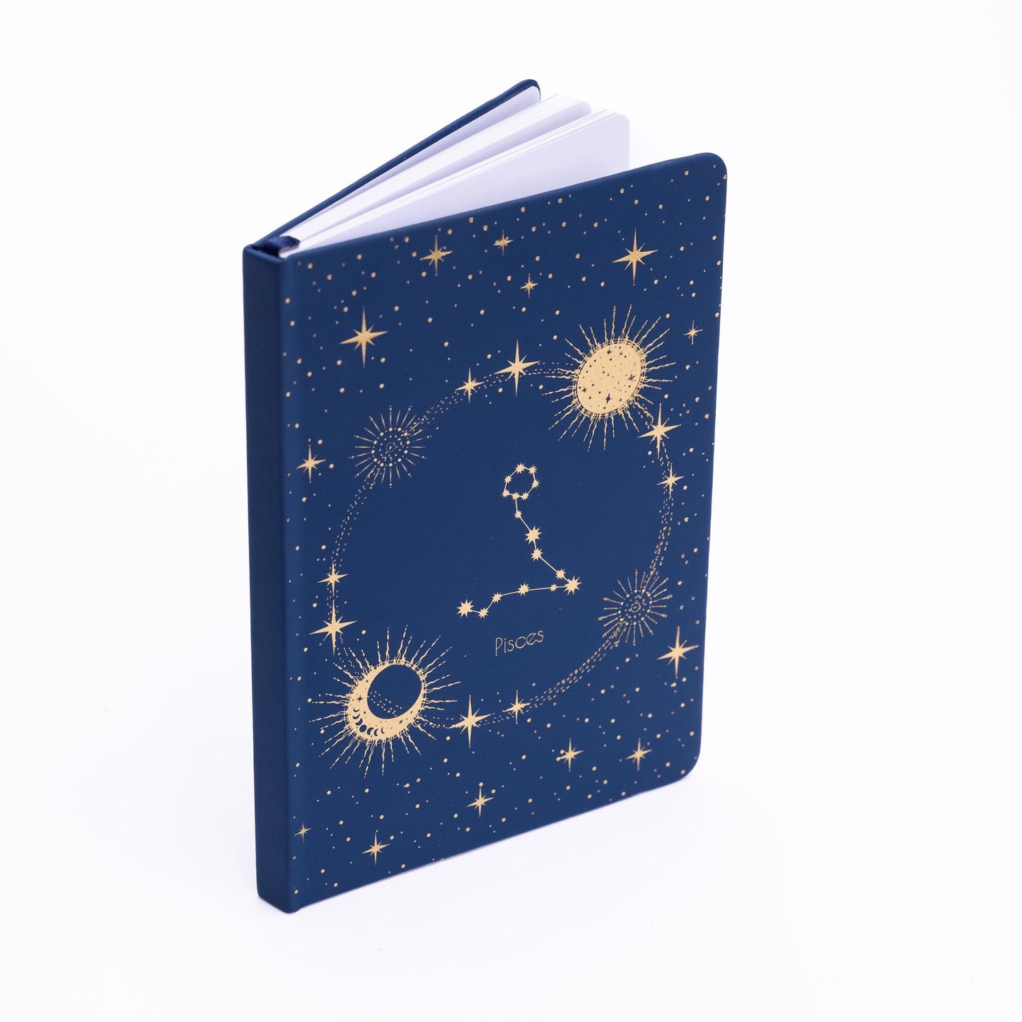 Pisces Zodiac Notebook: A5 Lined Journal with Gold Foil