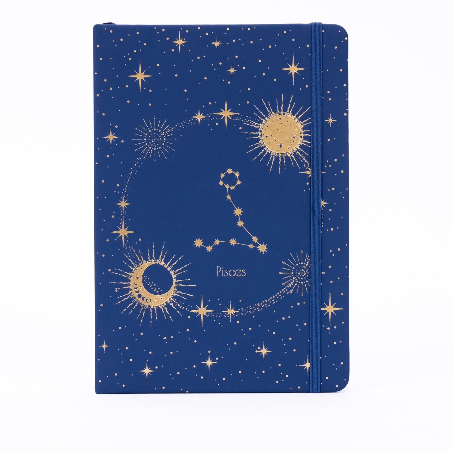 Pisces Zodiac Notebook: A5 Lined Journal with Gold Foil