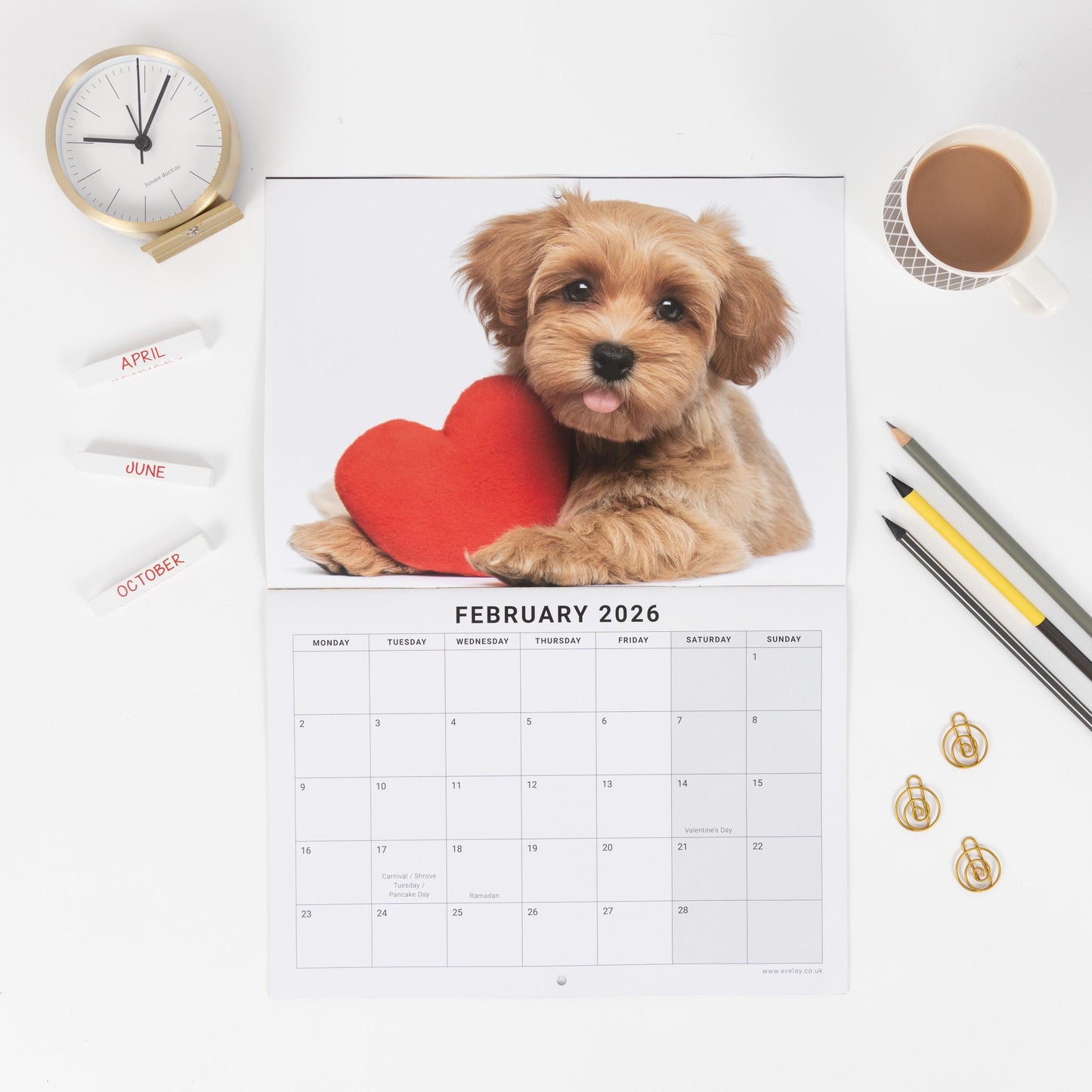 2026 Puppies Dogs Calendar Wall Monthly Planner Family Home Organiser