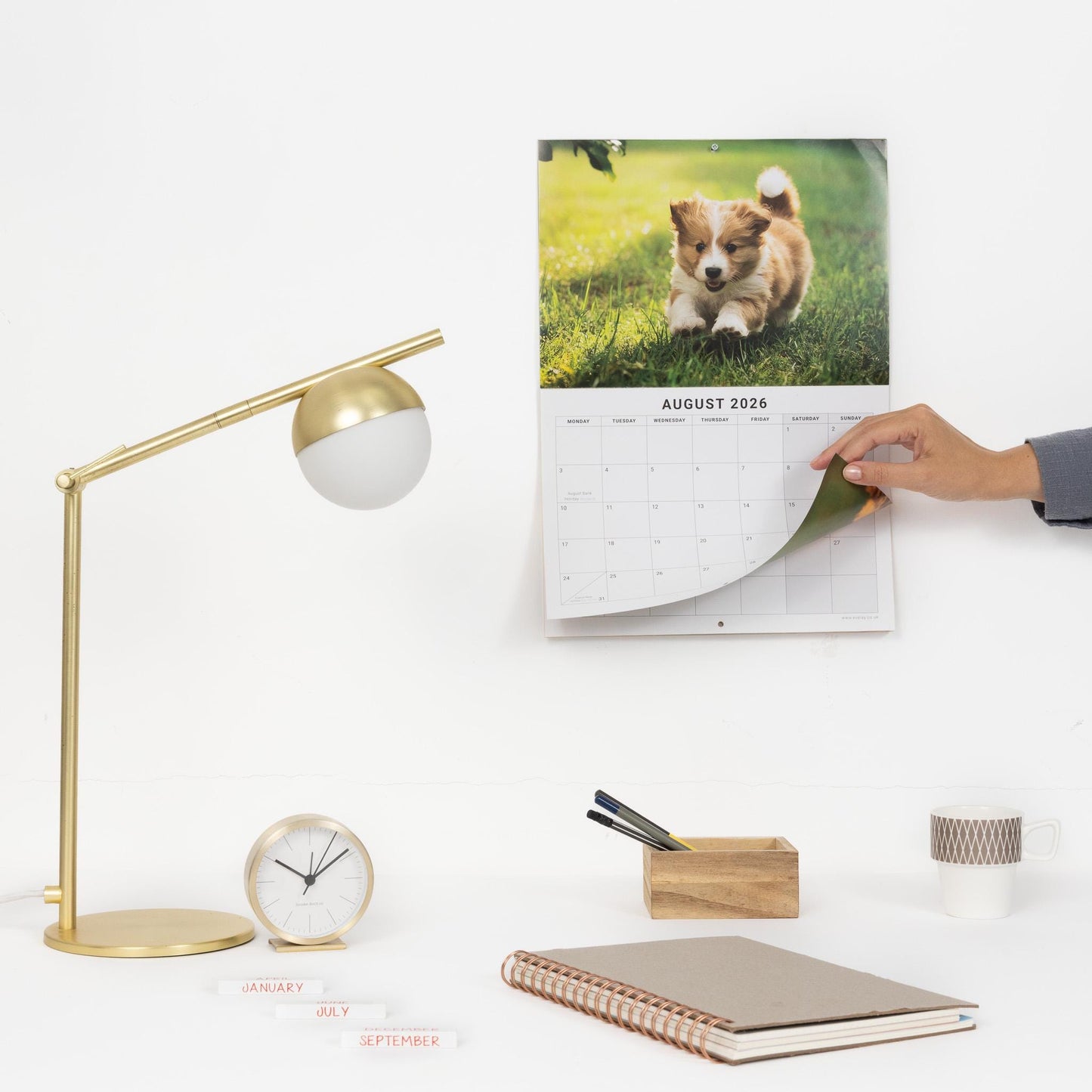 2026 Puppies Dogs Calendar Wall Monthly Planner Family Home Organiser