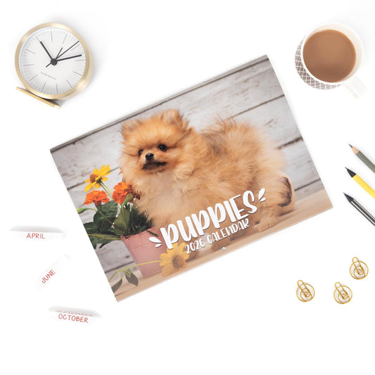 2026 Puppies Dogs Calendar Wall Monthly Planner Family Home Organiser