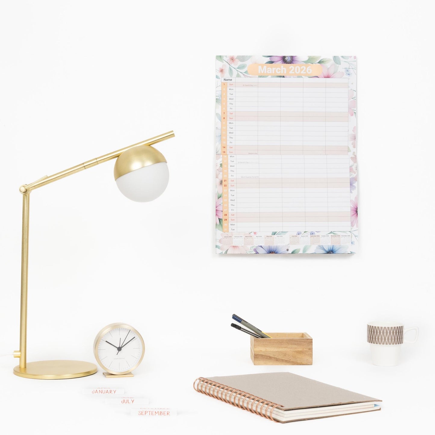2026 Family Planner Calendar: A3 Wall Organizer, 5 Columns