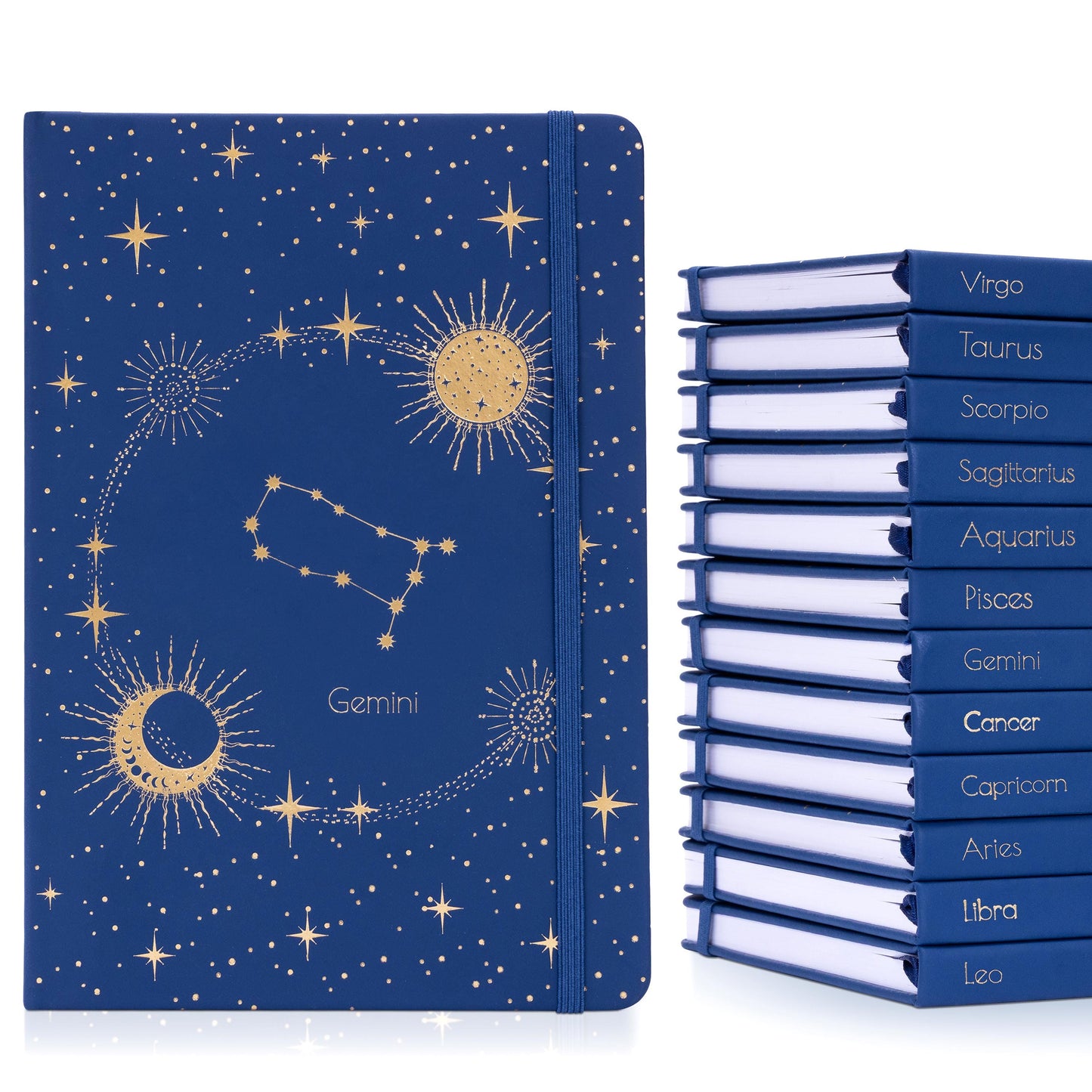 Zodiac Sign Notebook: A5 Lined Journal with Gold Foil Cover