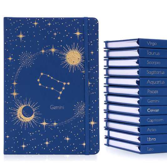 Zodiac Sign Notebook: A5 Lined Journal with Gold Foil Cover