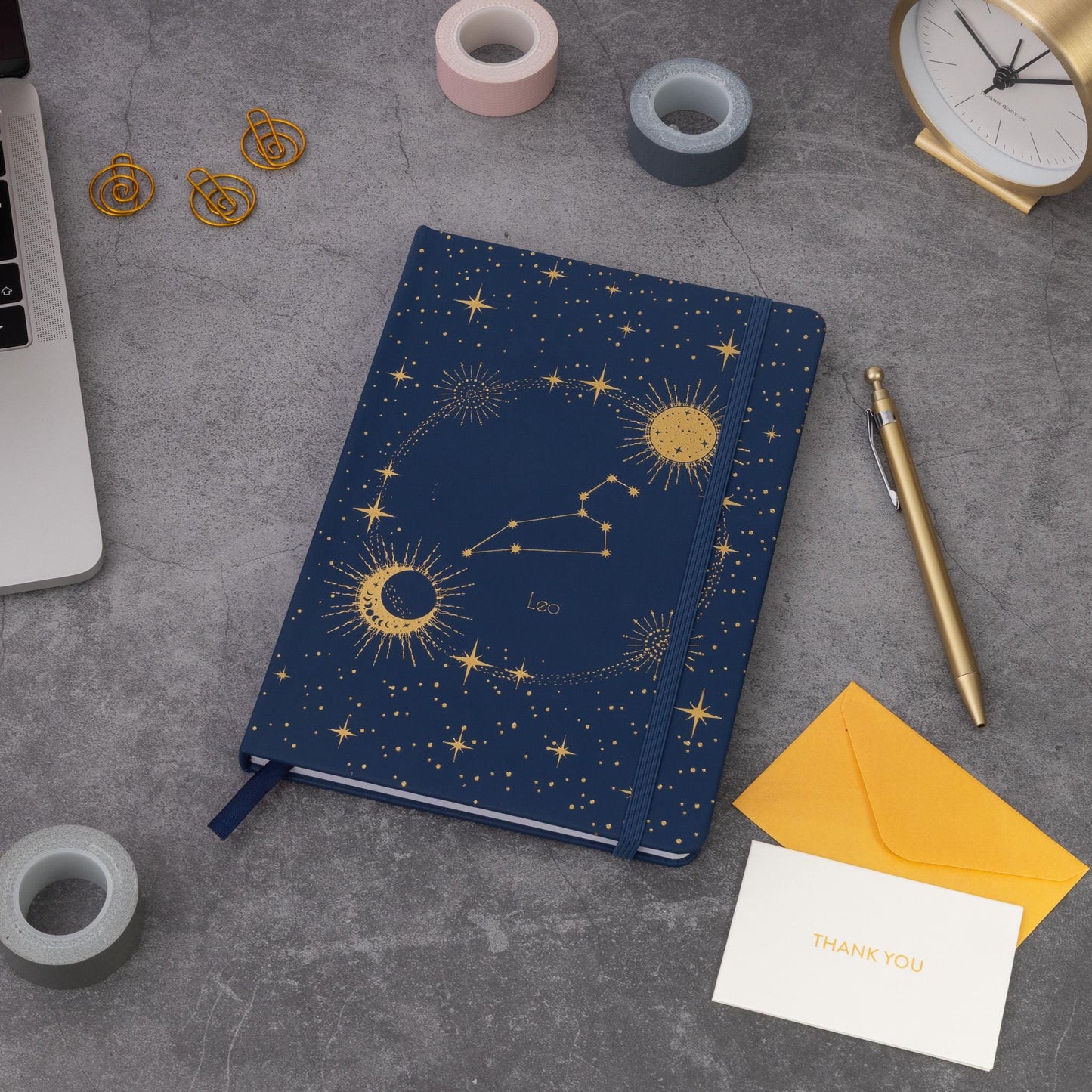Zodiac Sign Notebook: A5 Lined Journal with Gold Foil Cover