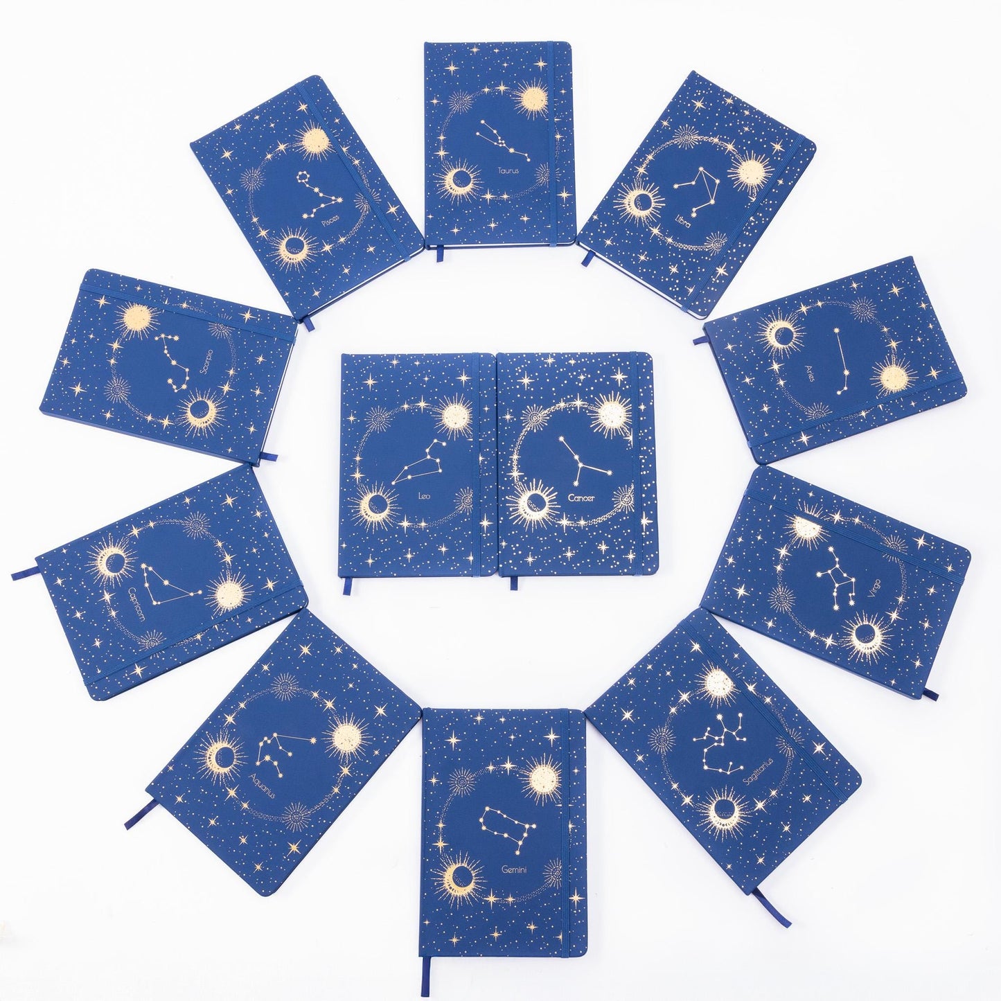 Zodiac Sign Notebook: A5 Lined Journal with Gold Foil Cover