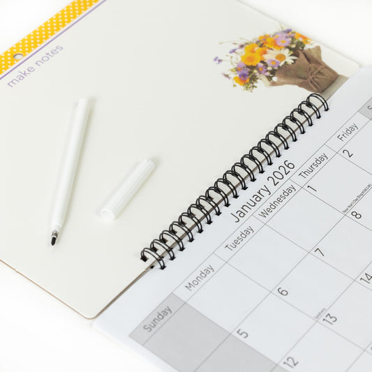 2026 Monthly Memo Board Wall Calendar Family Organiser White Board & Pen