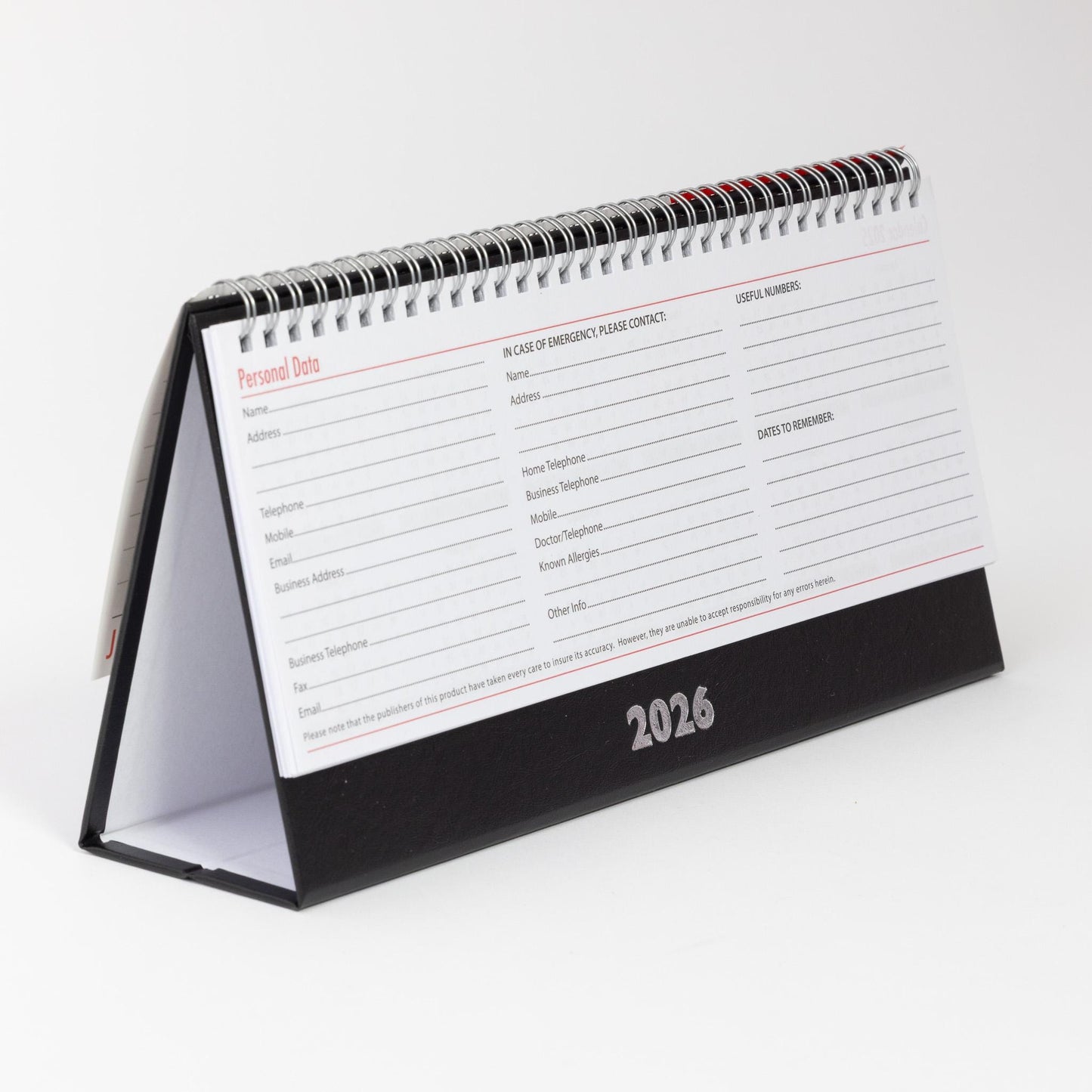2026 Week To View Stand Up Desk Office Top Calendar Planner