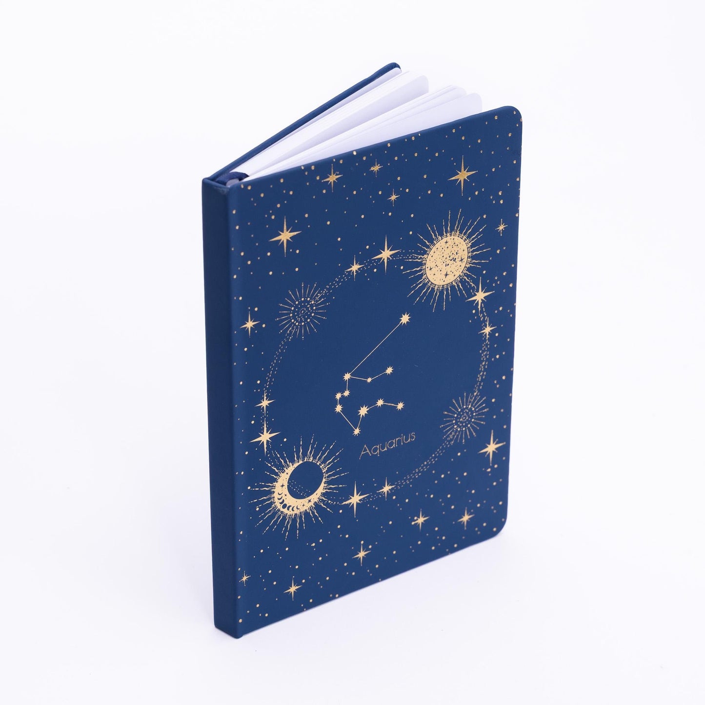 Zodiac Notebook: A5 Lined Journal with Gold Foil Cover