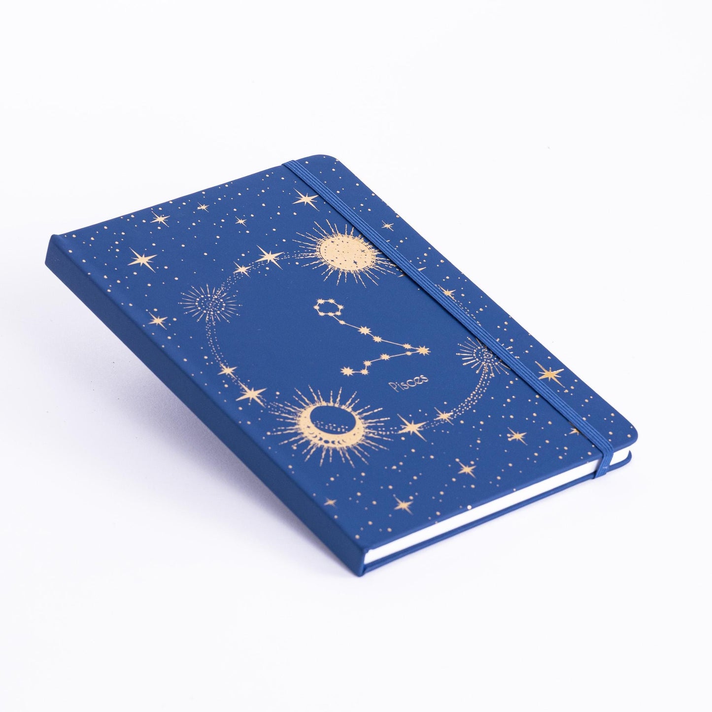 Pisces Zodiac Notebook: A5 Lined Journal with Gold Foil