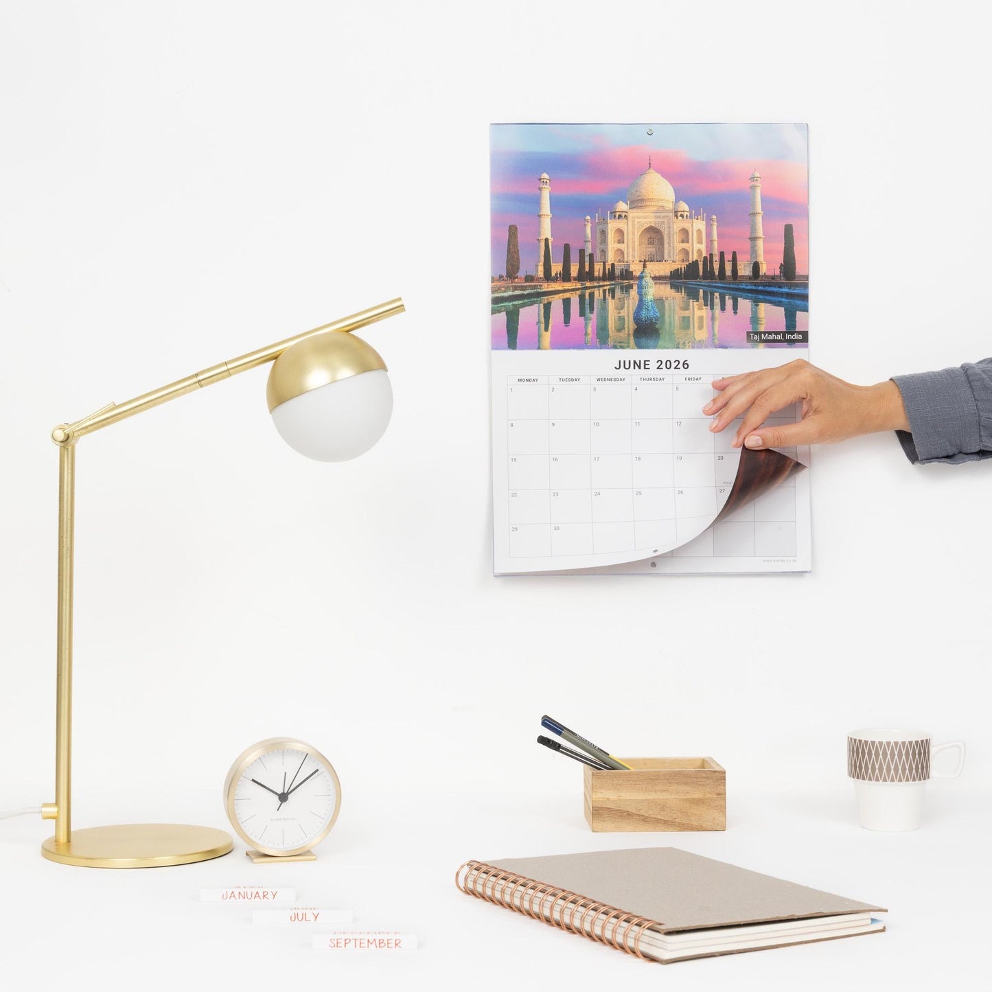 2026 World Wonders Calendar Wall Monthly Planner Family Home Organiser