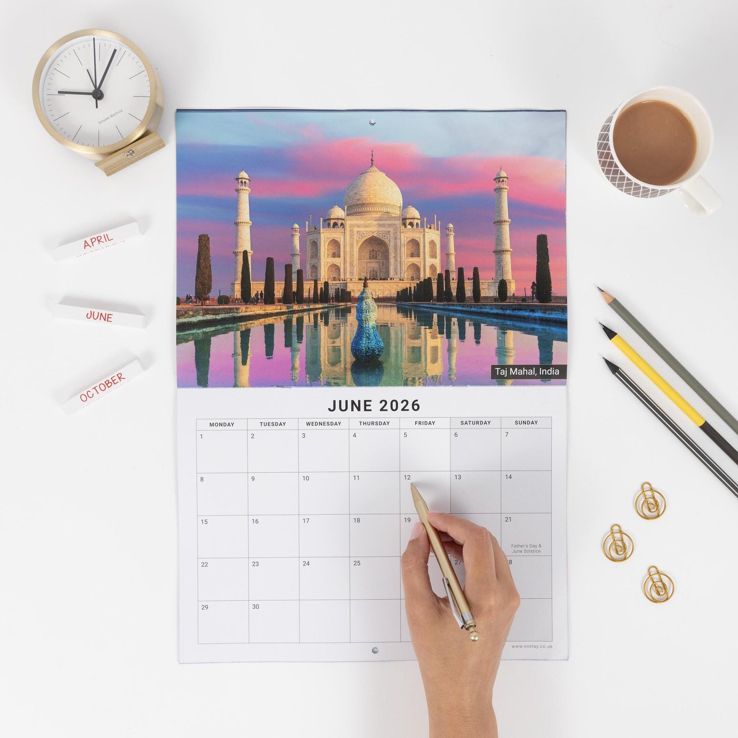 2026 World Wonders Calendar Wall Monthly Planner Family Home Organiser
