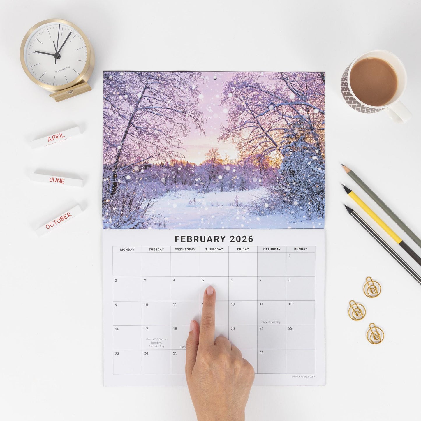 2026 World Wonders Calendar Wall Monthly Planner Family Home Organiser