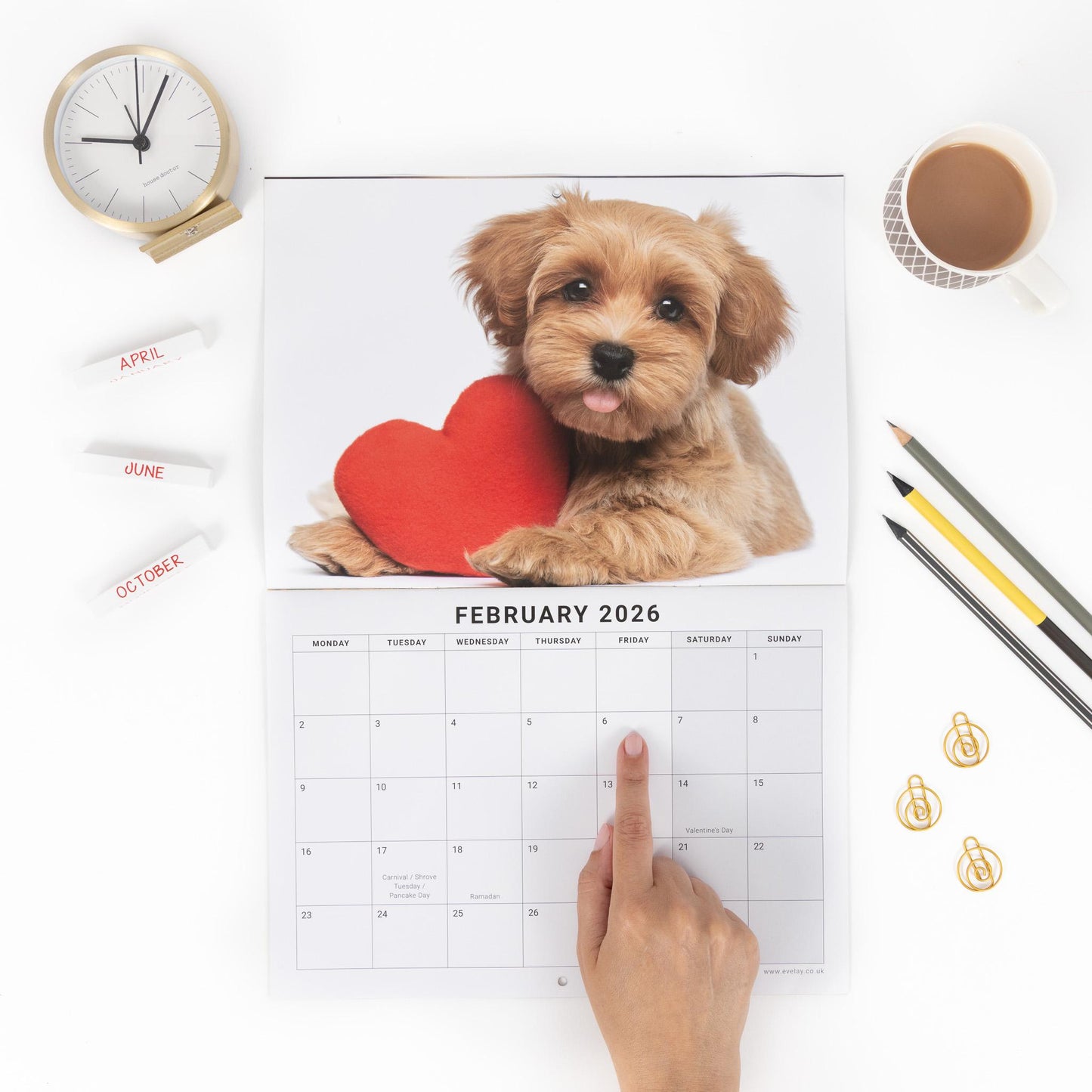 2026 Puppies Dogs Calendar Wall Monthly Planner Family Home Organiser