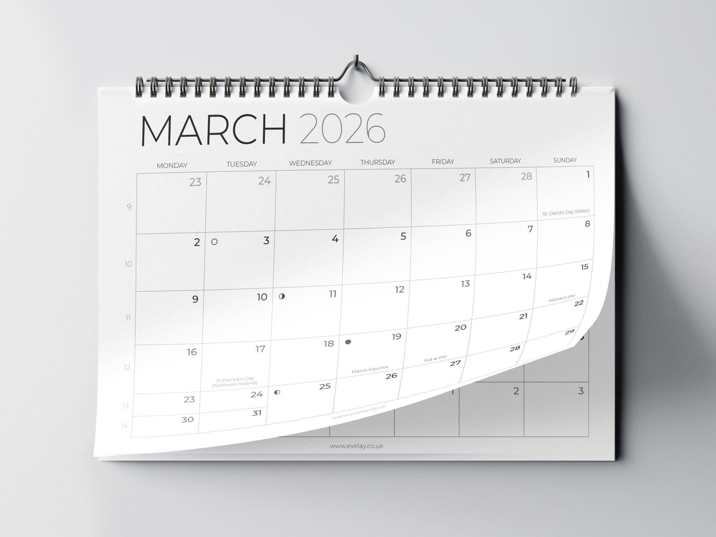 2026 Calendar A4 Landscape Month To View Wall Planner Family Office Organiser