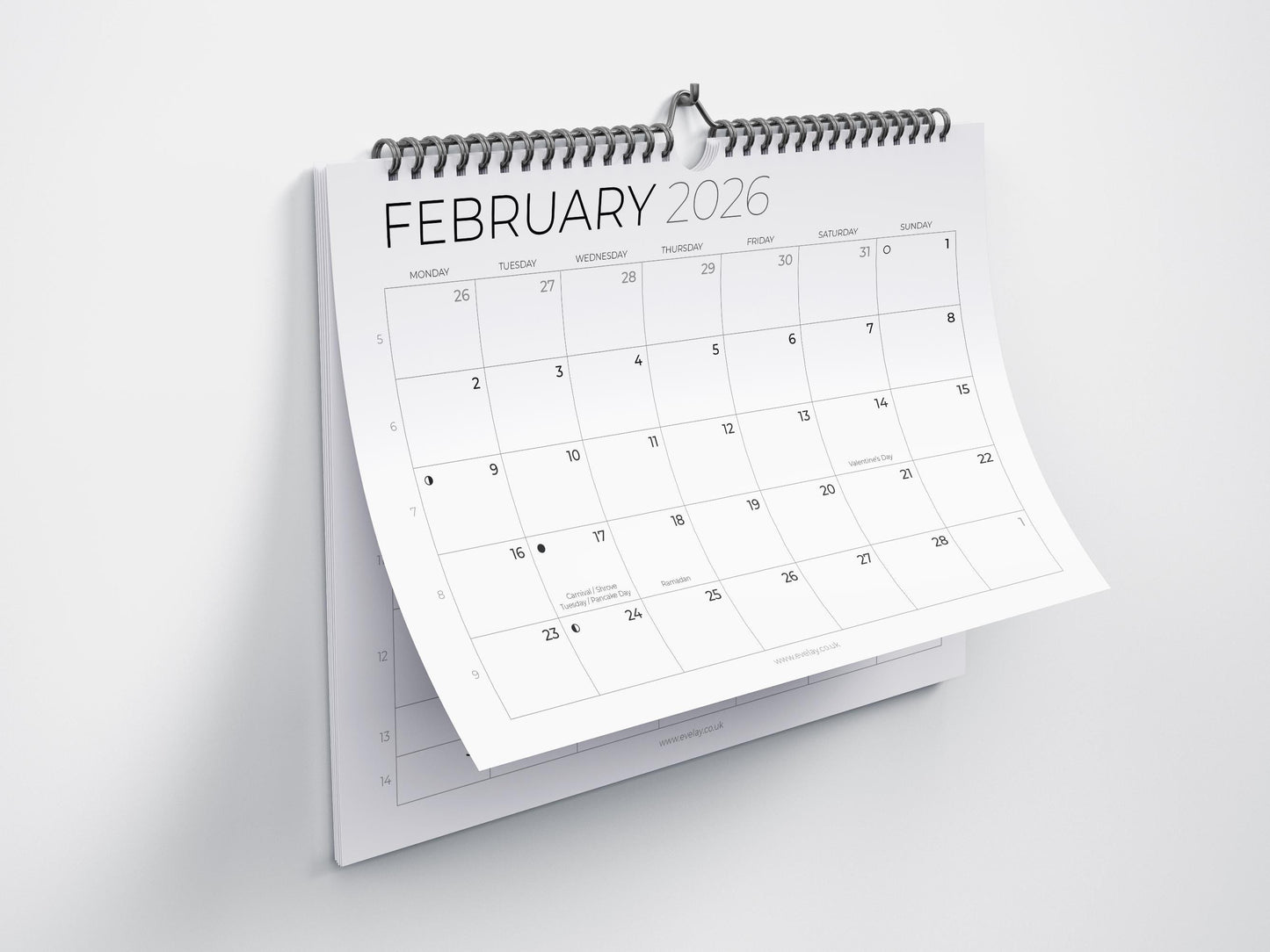 2026 Calendar A4 Landscape Month To View Wall Planner Family Office Organiser