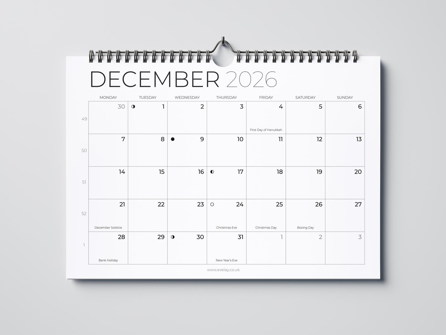 2026 Calendar A4 Landscape Month To View Wall Planner Family Office Organiser