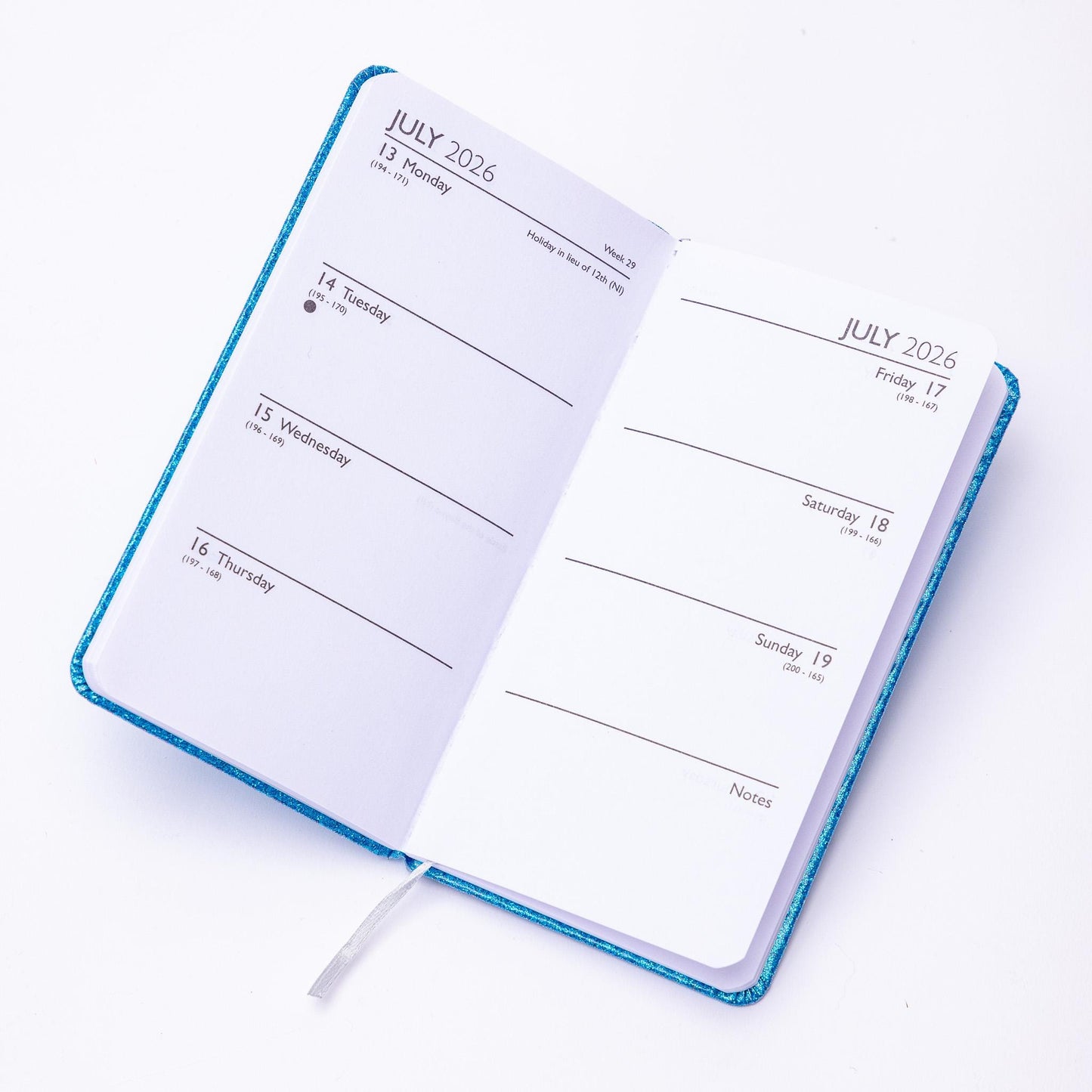 2026 Diary Slim Glitter Week to View Diaries Full Year Journal Calendar Planner