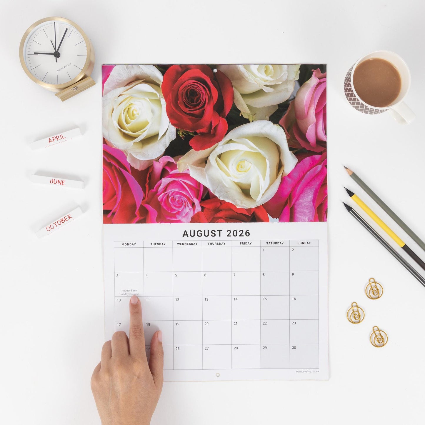 2026 A4 Calendar Flowers Wall Monthly Planner Family Home Organiser 12 Months