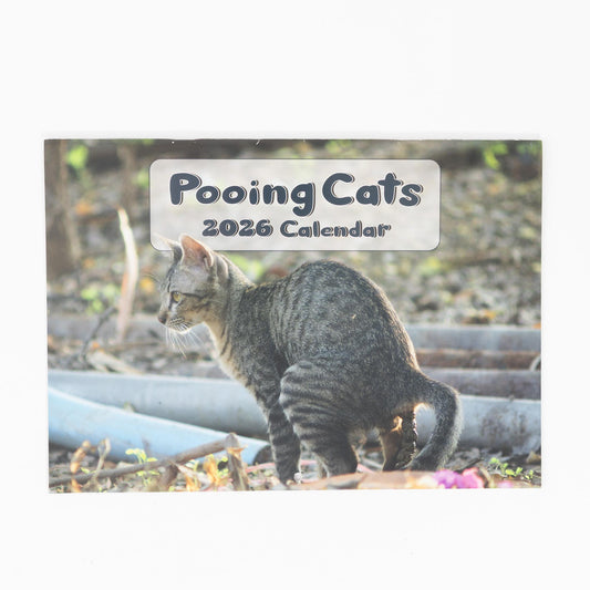 Funny Pooing Cats 2026 Wall Calendar: Monthly Planner